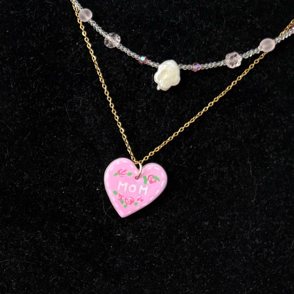 Polymer Clay “Mom” Necklace